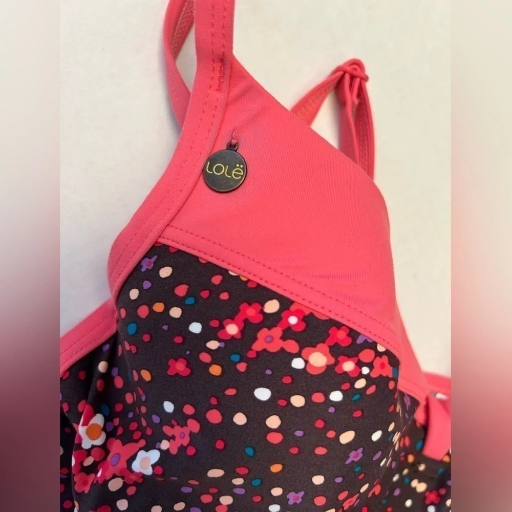 Lole tankini swim top with under wire push up bra & adjustable straps Sz M.  M20